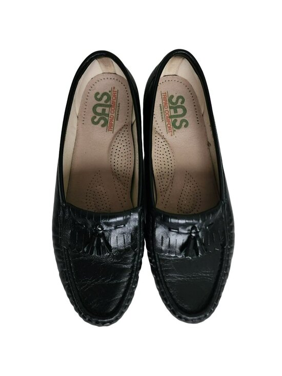 SAS Women's Tripad Comfort Black Leather Kiltie Tassel Slip-On Loafer Size 9 ½ M - Picture 2 of 13
